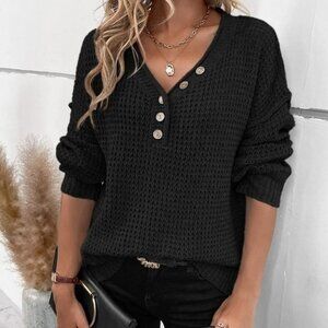 Black Casual Womens Sweater